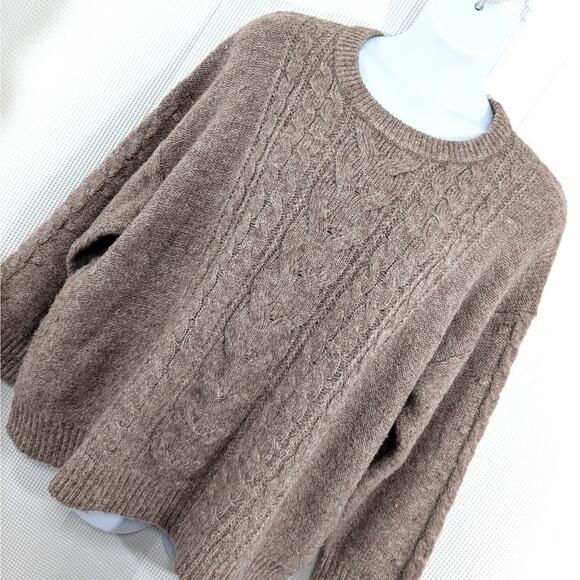 Old Navy Sweaters - NWOT! OLD NAVY! BLUSH BEIGE/PINK WOOL+ CABLE KNIT CLASSIC PULLOVER SWEATER!SZ 3X